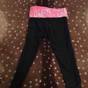 PINK fold over yoga leggings